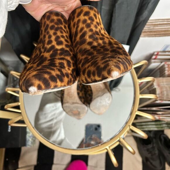 Veronica Beard Leopard Print Pony Hair Mules - Picture 4 of 5